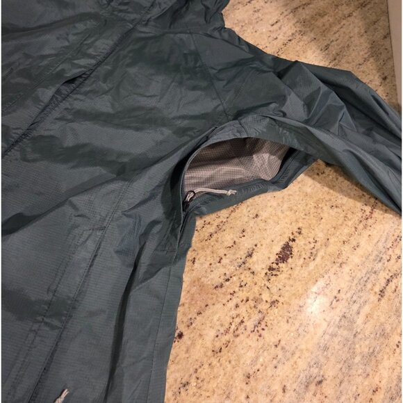 EMS EASTERN MOUNTAIN SPORTS Packable Rain Jacket Women's M Green EUC Hooded - Picture 7 of 15